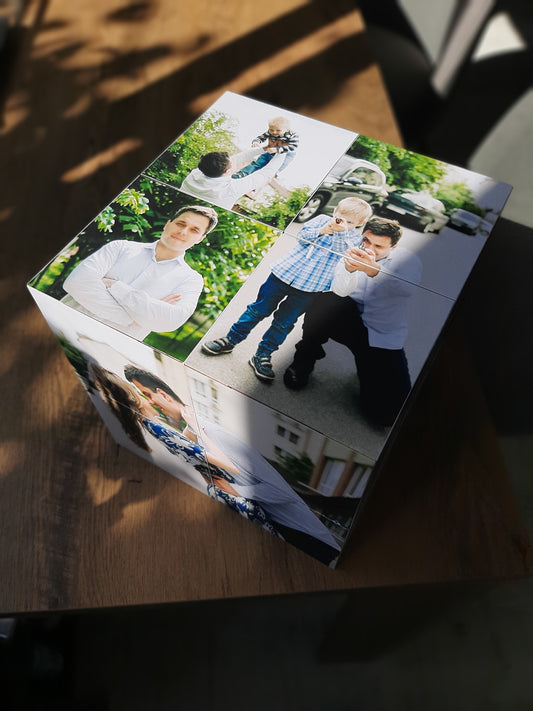 20×20 cm Personalized Photo Cube – Custom Gift with 12 Photos