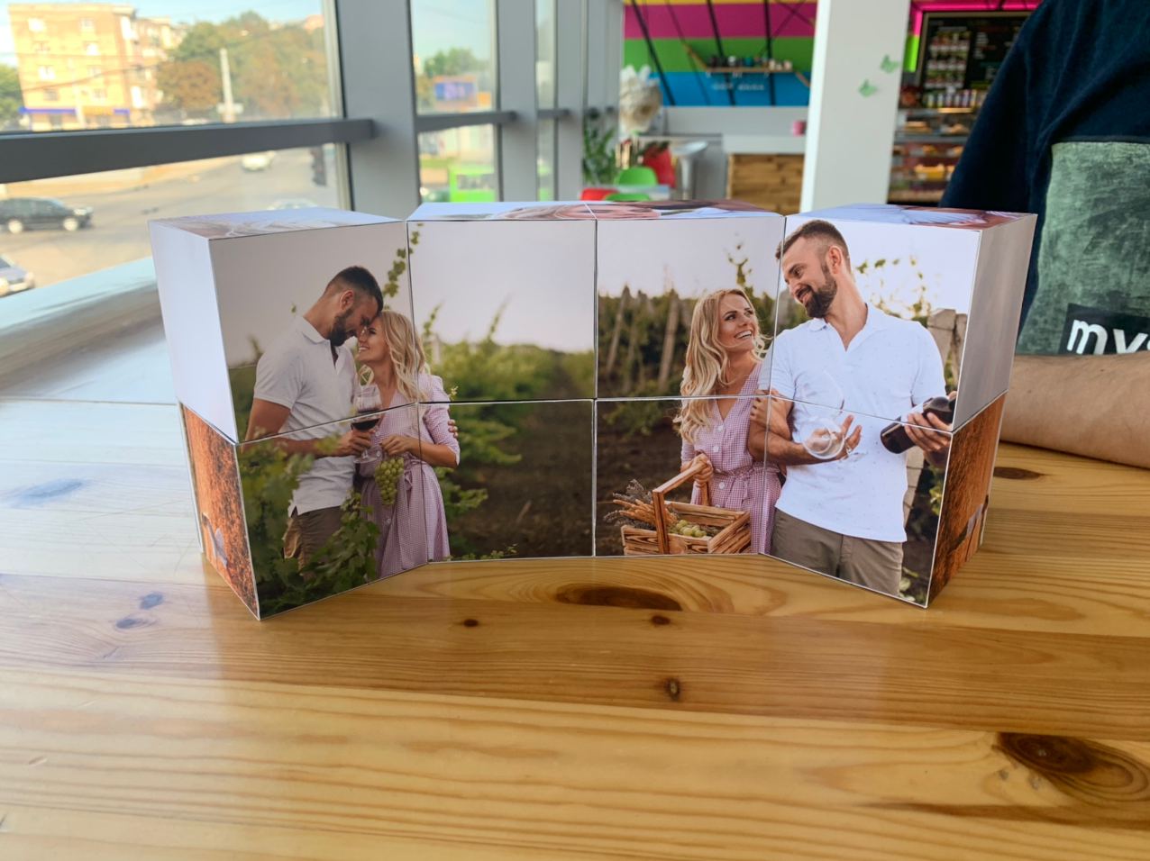 14×14 cm Personalized Photo Cube – Custom Gift with 12 Photos