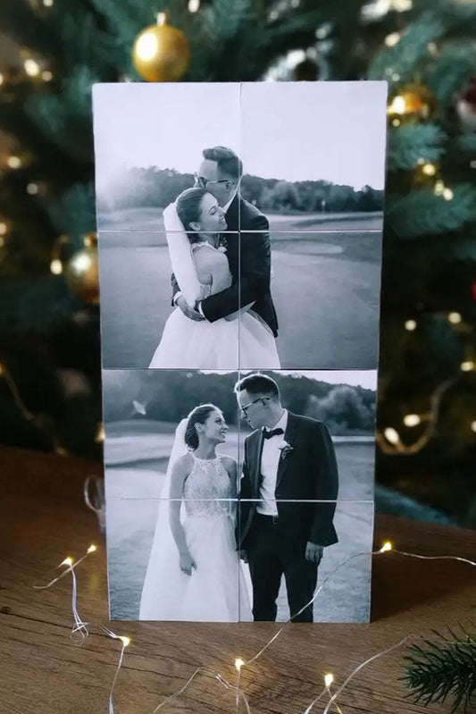 10×10 cm Personalized Photo Cube – Custom Gift with 12 Photos, Unique Memory Box for Birthday, Wedding or Anniversary