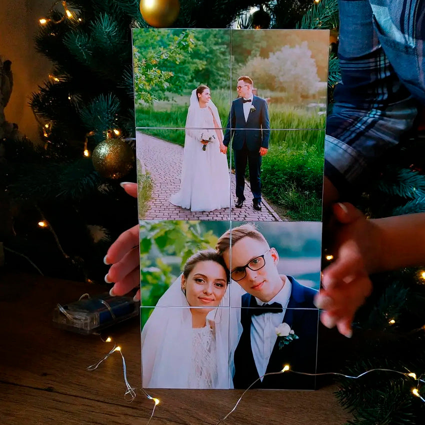10×10 cm Personalized Photo Cube – Custom Gift with 12 Photos, Unique Memory Box for Birthday, Wedding or Anniversary