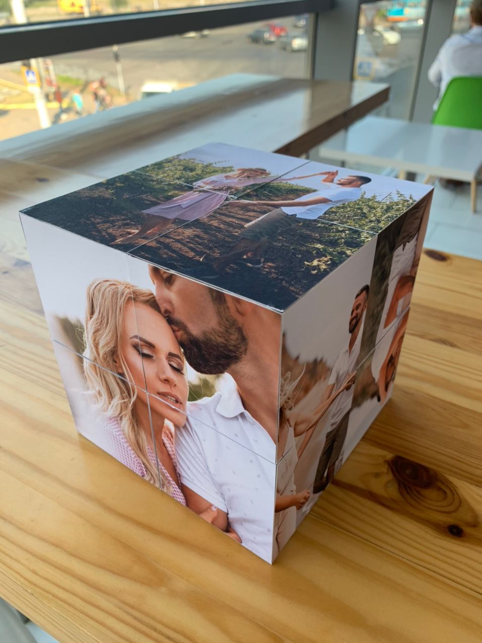 14×14 cm Personalized Photo Cube – Custom Gift with 12 Photos
