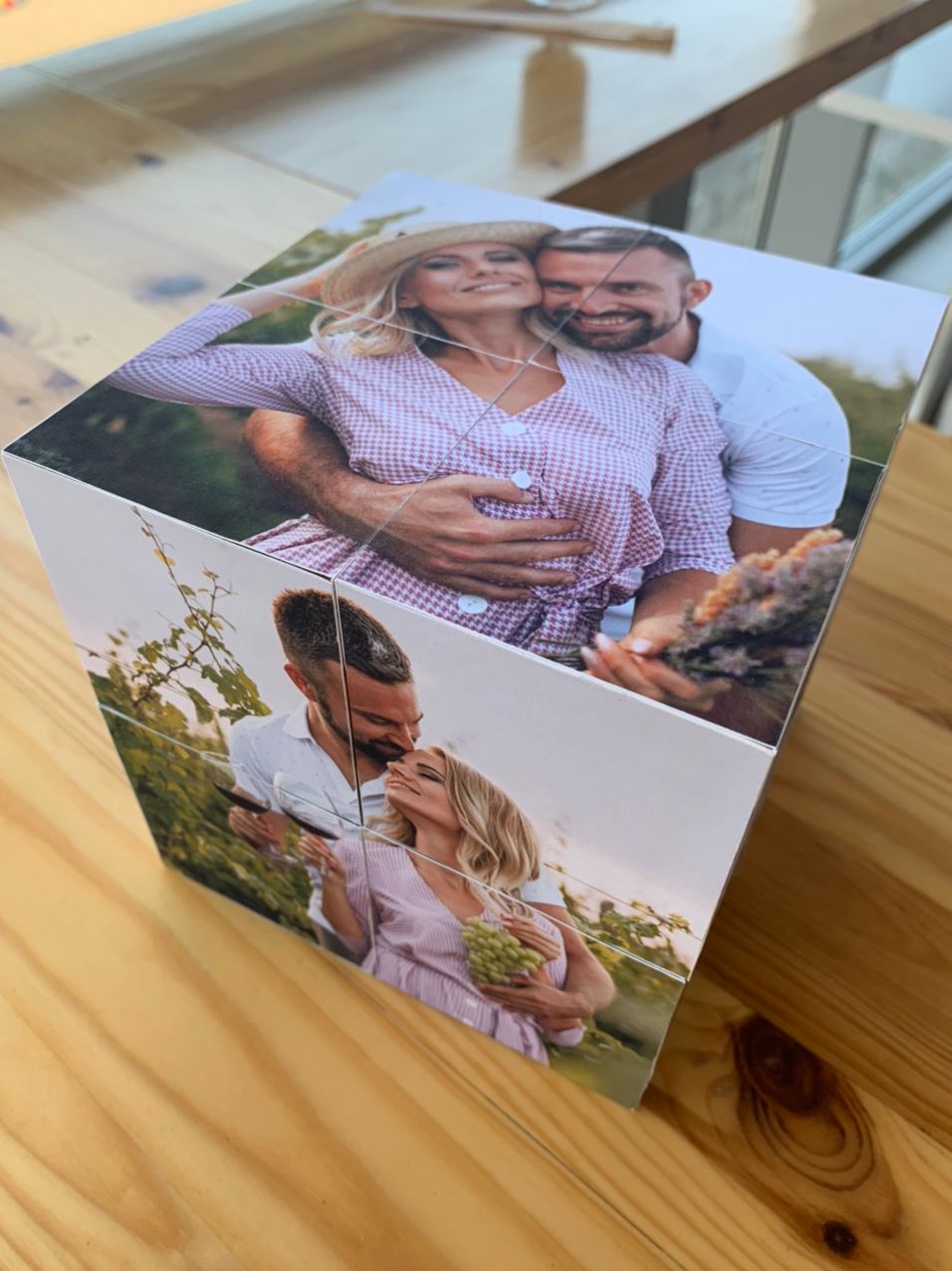 14×14 cm Personalized Photo Cube – Custom Gift with 12 Photos