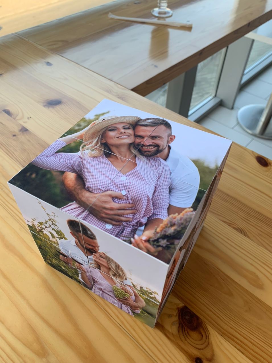 14×14 cm Personalized Photo Cube – Custom Gift with 12 Photos