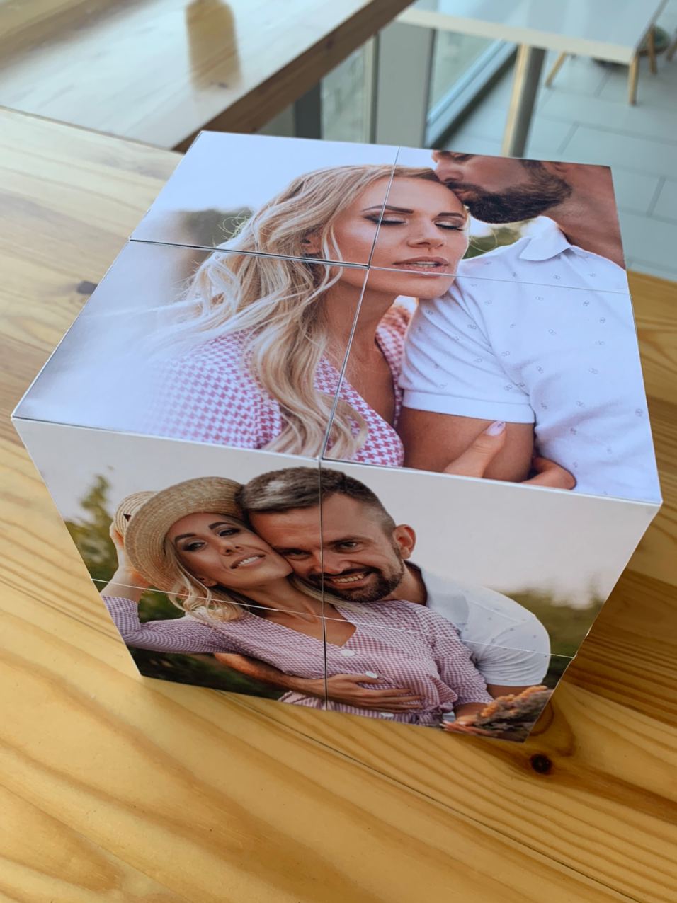 14×14 cm Personalized Photo Cube – Custom Gift with 12 Photos