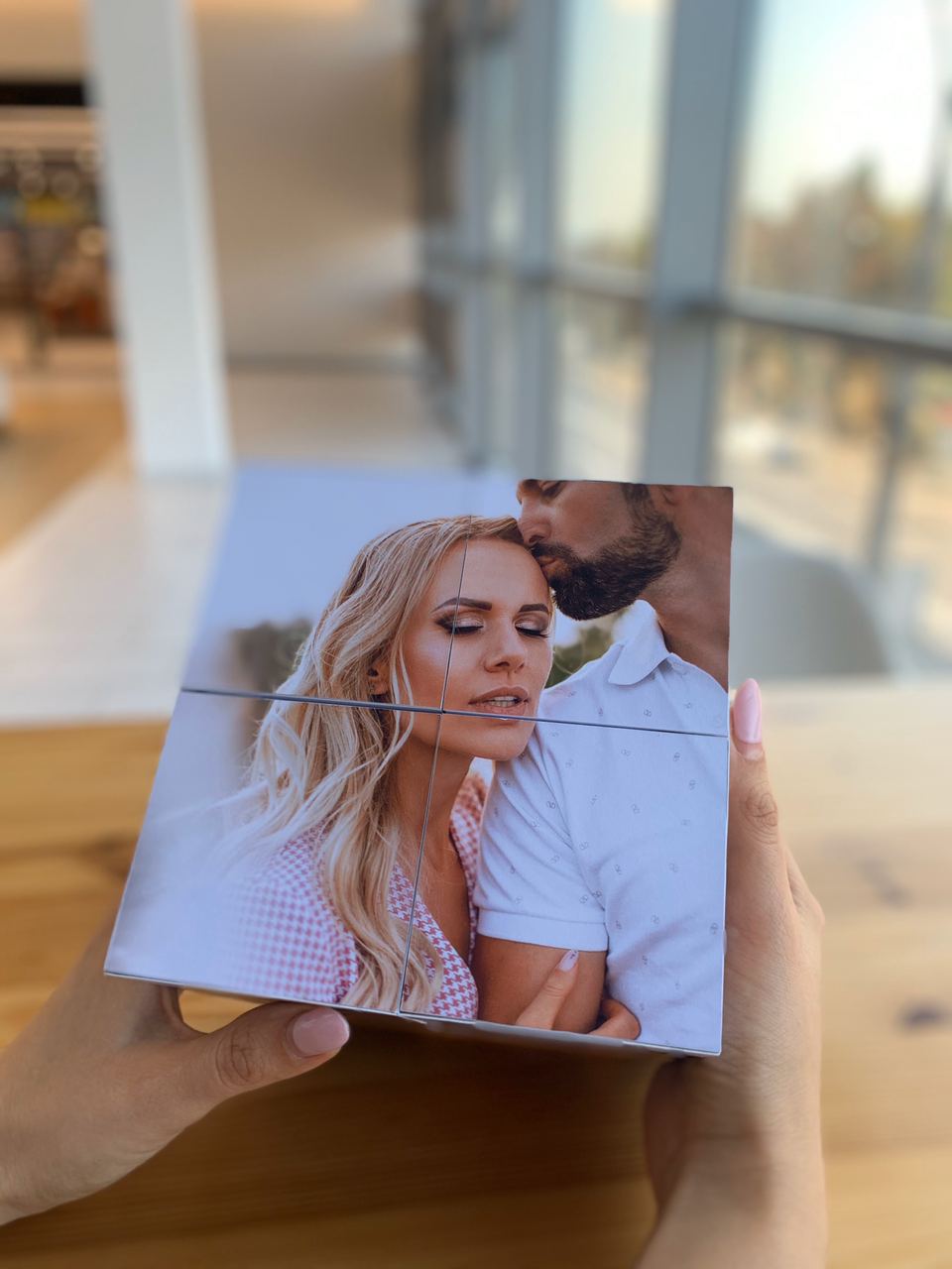 14×14 cm Personalized Photo Cube – Custom Gift with 12 Photos