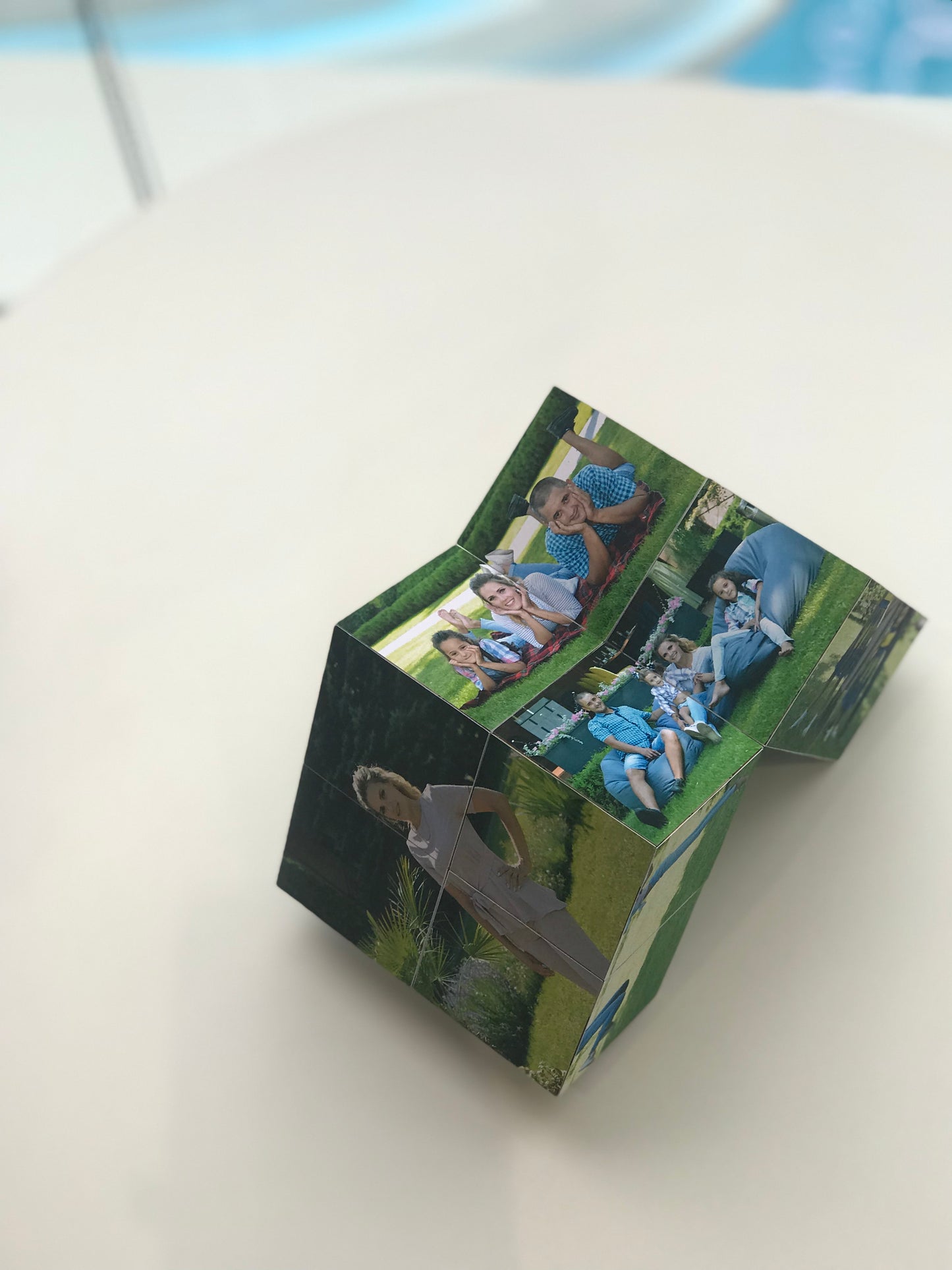 12×12 cm Personalized Photo Cube – Custom Gift with 12 Photos, Unique Memory Box for Birthday, Wedding or Anniversary
