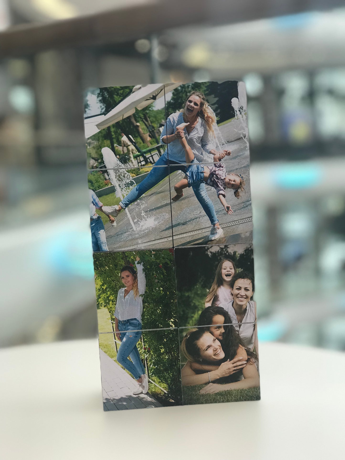 12×12 cm Personalized Photo Cube – Custom Gift with 12 Photos, Unique Memory Box for Birthday, Wedding or Anniversary